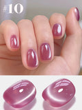 12ml 1-16pcs Autumn Nails New Clear Pink Glass Bead Moonlight Magnet Cat Eye Gel Nail Polish Whitening Nail Supplies