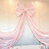 Ikeehome  1pc Giant Pink Bow Party Decoration, Elegant Festival Event Decoration Polyester Pendant Suitable for Weddings and Celebrations