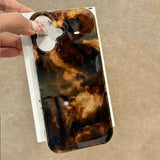 Vortex Pattern Amber Black Brown Blend Silicone Phone Case For iPhone 16 11 12 13 14 15 Pro Max X XS XR 7 8 Plus SE Soft Cover