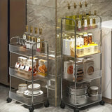 Organizer for Bedroom Living Room & Office 3 Tier Clear Storage Cart with Wheels - Multifunctional Rolling