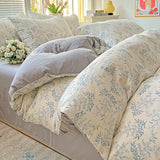 2025 Washed Cotton Double Yarn Single Quilt Cover Simple Wind Ins Wind Small Floral Korean Version Duvet Skin Friendly Bedding