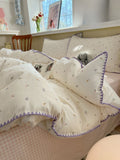 Pure Cotton Bedding Set e  Paaging Girl's Heart Full Cotton Quilt Cover Tee Piece Set Bed eet Bed Canopy