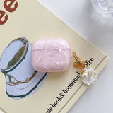 Luxury Purple Pearly Shell Pendant Silicone Case For AirPods 1 2 3 4 pro 2 Wireless Bluetooth Earphone Accessories