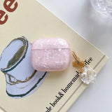 Luxury Purple Pearly Shell Pendant Silicone Case For AirPods 1 2 3 4 pro 2 Wireless Bluetooth Earphone Accessories
