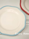 French Dessert Plates Exquisite Household Breakfast Dish Retro Coffee Shop Ceramic Tableware Chic Relief Western Cuisine Plate