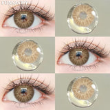 1pair Colorcon Contact Lenses Green Color Lens Natural Brown Eye Contacts Gray Pupils Beautiful Cosmetic Yearly Lenses