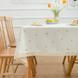Small Fresh Floral Tablecloth Cotton Thread Lace Dining Table Cover Cloth Household Coffee Table Cover TV Cabinet Tables Cloth