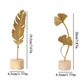 Nordic Gold Ginkgo Leaf Crafts Leaves Sculpture Luxury Living Room Decor Home Decoration Accessories Office Desktop Ornaments