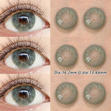 2pcs Ice Blue Colored Contact Lenses Natural Brown Prescription Lenses Big Eyes Soft Cosmetic Contacts for Daily Wear