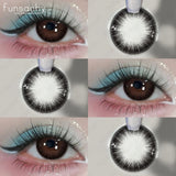 Blue Lenses with Prescription Myopia Colored Contact Lenses for Eye Cosmetic Eye Contacts Lens with Degree Yearly Pupil