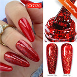 10ml Glitter Sequins Gel Nail Polish Shining Soak Off UV Semi-permanent Varnish Base Top Coat Hard Gel Design
