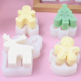 Christmas Tree Silicone Candle Mold DIY Gingerbread Man Elk Soap Resin Crystal Making Chocolate Mold Party Decor Holiday Gifts