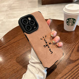 New Luxury suede Travis leather Silicone Phone Case for iPhone 16 15 14 13 12 11 14 Pro Max SE XS XR 14 Plus X Soft Cover
