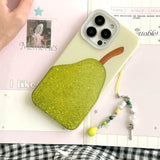 Fashion Cute Pear Glitter Bling Phone Case for iPhone 15 16 14 13 17 Pro Max Diamond Clear Luxury Transparent Cover Women Girl