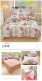 100% Cotton Skin-friendly Four Piece Set Soft Duvet Cover Set Single Couple Flower Printed Comforter Bedding Set for Adults Kids