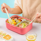 Stainless Steel Lunch Box,Portable Bento Box with Spoon, Plastic Bento Box Kids with Handle, Microwavable Food Container