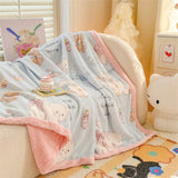 New double-sided blanket class A thickened milk wool lamb wool sofa blanket office nap blanket