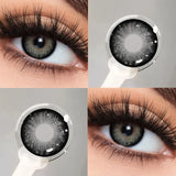 1pair Big Eyes New Colorld Contact Lenses for Eyes Super Natural Brown Eyes Gray Beautiful Black Pupils 14.5mm Lenses