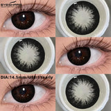 1 Pair Fashion Colored Contact Lenses Popular Natural Gray Brown Beauty Pupils Black Eyes Lens Yearly Blue Eyes Contact