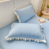 2/3pcs Summer Cooling Princess Bed Skirt Set Class A Mattress Cover Single Soft Mat Room Decor Bedspread Ice Silk Bean Cool Mat