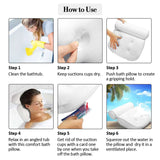 Non-Slip SPA Bath Pillow with Suction Cups Bath Tub Neck Back Support Headrest Pillows Thickened Home Cushion Bathroom Accersory