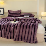 Double Enlarged and Thickened Bedspreads Winter Warm Nordic Style Rabbit Like Velvet Blanket Non Shedding Close Fitting Quilt