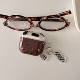 Cow Pattern Brown Leopard Print + Pendant Suitable for Apple Airpodspro2 Case/Airpodspro Case/Airpods4 Case/Airpods3 Case/Airpod