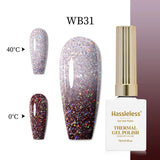 16 Colors of Thermochromic Gel Nail Polish - Trendy Autumn/Winter Thermochromic Gel Nail Polish with LED Gloss and Shine for a S