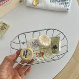 1pc Stainless Steel Storage Basket Multi-Purpose Organizer for Accessories,Cosmetics, Vanity, Desk, Photo Props, Shelf Baskets