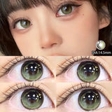 2PCS  Red Color Contact Lenses Large Diameter 14.5mm Myopia Degree Colored Lens Blue Beauty Pupil Makeup One Year Use