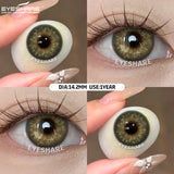 1pair Color Contact Lenses with Eyes Natural Blue Contact Lenses Brown Pupils Beauty Gray Lenses Yearly Green Contacts