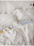 Lilys  Fre Floral Little Girl Cotton Bedding Set Tee Four Pieces Suite Snail Tower Pure Cotton Bed Linens for Kids