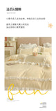 Elegant Lace Bedding Sets Luxury Bed Linen Korean Princess Style Washed Cotton Ruffle Duvet Cover Bed Sheet Pillowcases for Girl