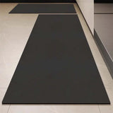Kitchen Carpet Pvc Leather Mats Grey Solid Color Large Area Rug Waterproof Oil-proof Non-slip Floor Mat Alfombra De Cocina