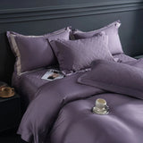 4/6Pcs Luxury 1000TC Egyptian Cotton Bedding Set Solid Color Soft Silky Duvet Cover Set Quilted Bedspread Bed Sheet Pillowcases