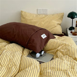 Hua Face  Pure Cotton Waed Bedroom Four-piece Set Retro Sle Quadruple Bedding Set Comfortable for All Seasons