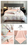 Flower Printed Duvet Cover Set Satin Silk Bed Cover Sets for Summer Queen/King Size Silky plumones de cama Coolling Bedding Set