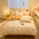 New 3D Carved Milk Fleece Single Duvet Cover Thicken The Warm Quilt Cover in Autumn and Winter Skin-friendly Bedding