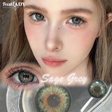 1 Pair Gray Colored Contact Lenses Natural Pupils Eyes Soft lenses Soft Contacts 14.50mm
