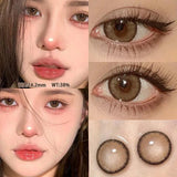 1Pair Color Contact Lenses For Eyes Beauty Soft Student Cosmetic Black Color Lenses Natural Prescription Myopic Lenses Yearly