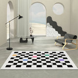 New Fabric Carpet Checkerboard Pattern Living Room Large Area Carpets Minimalist Plaid Bedroom Rugs Furry Home Decoration Rug IG