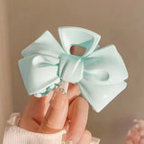 Sweet Five-pointed Star Bow Hair Clip Acrylic Jelly Color Shark Clip Pan Hair Grab Clip for Women Hair Accessories