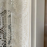 Nordic hollow lace gauze curtain fringed rural retro partition cotton and linen curtain
