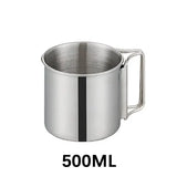 250/350/500ML  Camping Cup Portable Carabiner S Outdoor Water  Mug with Foldable Handle Kitchen DrinkwareStainless Steel