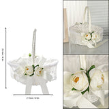 Hand Woven Flower Girl Basket Lightweight Romantic Wedding Basket Multifunctional Fruit Basket for Ceremony Decoration