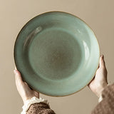 Japanese Retro Style Home Ceramic High Value Fruit Salad Plate Western Steak Plate