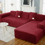 Solid Color Velvet Chenille Non-slip Sofa Cover, Elastic 1/2/3/4 Seater Thickened Full Coverage Slipcover Universal Fit L Shaped