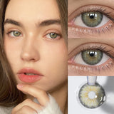 1 Pair Natural Look Green Color Contact Lenses Fresh Lady Mi22-5 Yearly Soft Contacts Beauty Eye Lens for Daily Makeup Artist