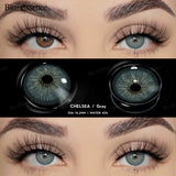 2pcs Colored Contact Lenses Gray Eye Contact Lens Green Eye Lenses Yearly Eye Makeup Beauty Lens for Dark Eyes