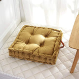 Grey Square Thick Floor Seating Cushions Tufted Cushion Meditation Pillow Floor Pillows Seating with Carrying Handle Tatami Pad